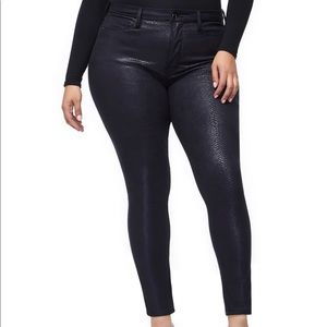 Good American Good Legs Metallic Snakeskin Skinny Pants Size 16